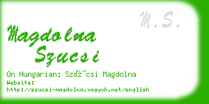 magdolna szucsi business card